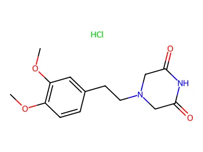 2,6-Piperazinedione, 4-(3,4-dimethoxyphenethyl)-, hydrochloride structure