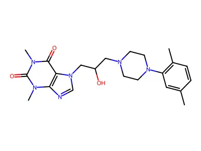 1-Piperazineethanol, alpha-(1,3-dimethyl-7-xanthinylmethyl)-4-(p-xylyl)- structure