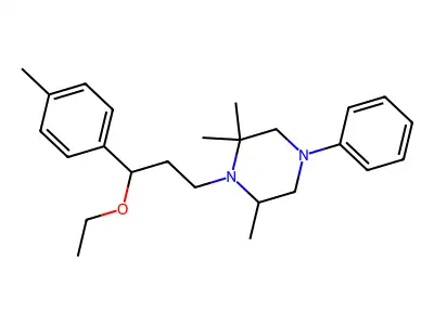 1-(3-Ethoxy-3-(p-tolyl)propyl)-4-phenyl-2,2,6-trimethylpiperazine structure