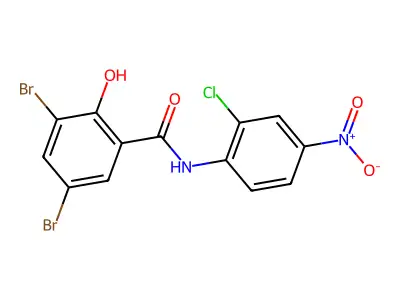 3,5-dibromo-N-(2-chloro-4-nitrophenyl)-2-hydroxybenzamide structure