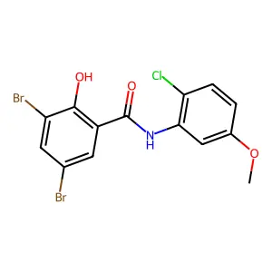 3,5-dibromo-N-(2-chloro-5-methoxyphenyl)-2-hydroxybenzamide structure