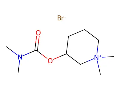 Piperidinium, 1,1-dimethyl-3-hydroxy-, bromide, dimethylcarbamate (ester) structure