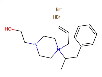 1-Allyl-4-(2-hydroxyethyl)-1-(alpha-methylphenethyl)piperazinium bromide hydrobromide structure