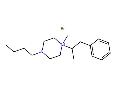 Piperazinium, 4-butyl-1-methyl-1-(alpha-methylphenethyl)-, bromide structure