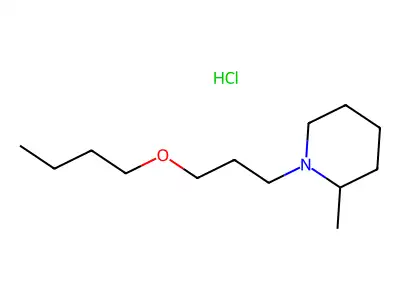 Piperidine, 1-(3-butoxypropyl)-2-methyl-, hydrochloride structure