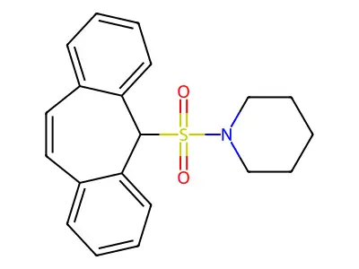 Piperidine, 1-((5H-dibenzo(a,d)cyclohepten-5-yl)sulfonyl)- structure