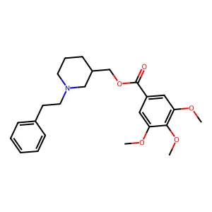 3-Piperidinemethanol, 1-phenethyl-, 3,4,5-trimethoxybenzoate (ester) structure