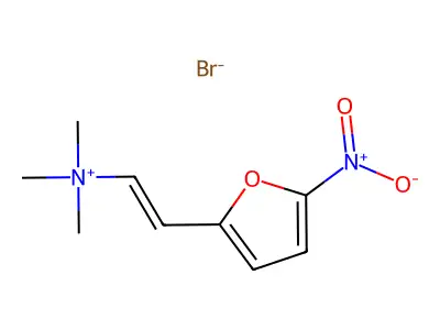 Trimethyl-[2-(5-nitrofuran-2-yl)ethenyl]azanium structure