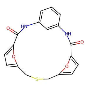 22,23-Dioxa-9-thia-2,16-diazatetracyclo(15.3.1.1(sup 4,7).1(sup 11,14))tricosa-1(21),4,6,11,13,17,19-heptaene-3,15-dione structure