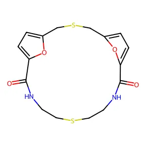 21,22-Dioxa-3,13-dithia-10,16-diazatricyclo(16.2.1.1(sup 5,8))docosa-5,7,18,20-tetraene-9,17-dione structure
