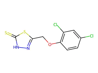 5-[(2,4-Dichlorophenoxy)methyl]-1,3,4-thiadiazole-2-thiol structure