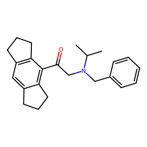 2-[Benzyl(propan-2-yl)amino]-1-(1,2,3,5,6,7-hexahydro-s-indacen-4-yl)ethanone structure