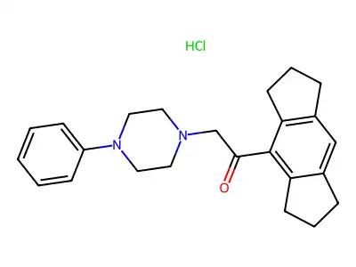 4-(4-Phenylpiperazinoacetyl)-s-hydrindacene hydrochloride structure