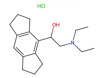 1,2,3,5,6,7-Hexahydro-alpha-((diethylamino)methyl)-s-indacene-4-methanol hydrochloride structure