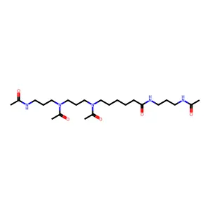 N-(3-acetamidopropyl)-6-[3-[3-acetamidopropyl(acetyl)amino]propyl-acetylamino]hexanamide structure