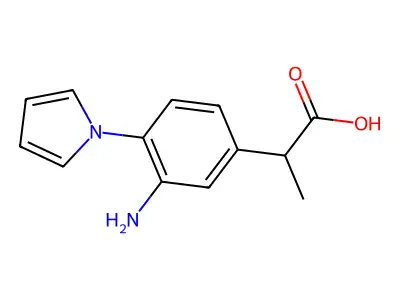 Benzeneacetic acid, 3-amino-alpha-methyl-4-(1H-pyrrol-1-yl)- structure