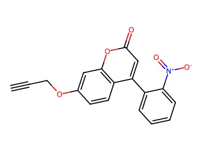 2H-1-Benzopyran-2-one, 4-(2-nitrophenyl)-7-(2-propynyloxy)- structure