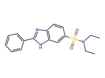 N,N-diethyl-2-phenyl-3H-benzimidazole-5-sulfonamide structure