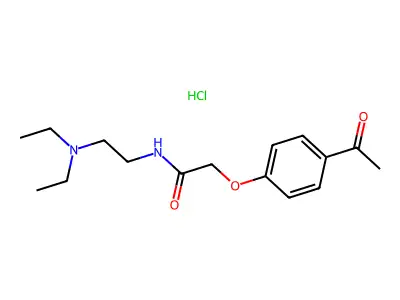 Acetamide, 2-(4-acetylphenoxy)-N-(2-(diethylamino)ethyl)-, monohydrochloride structure
