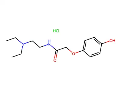 Acetamide, N-(2-(diethylamino)ethyl)-2-(4-hydroxyphenoxy)-, monohydrochloride structure