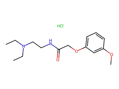 Acetamide, N-(2-(diethylamino)ethyl)-2-(3-methoxyphenoxy)-, monohydrochloride structure