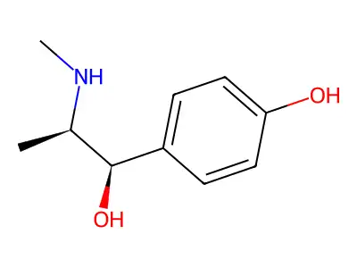 4-[(1R,2R)-1-hydroxy-2-(methylamino)propyl]phenol structure