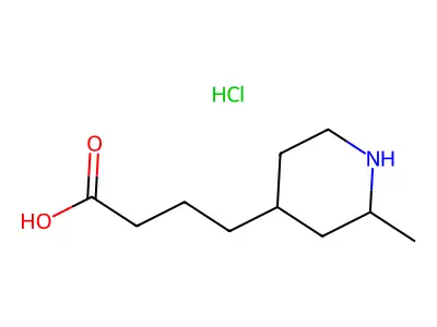 4-(2-Methylpiperidin-4-yl)butanoic acid--hydrogen chloride (1/1) structure