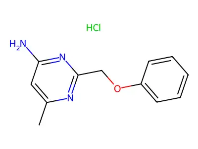 Pyrimidine, 4-amino-6-methyl-2-(phenoxymethyl)-, hydrochloride structure