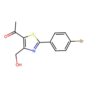 Ethanone, 1-[2-(4-bromophenyl)-4-(hydroxymethyl)-5-thiazolyl]- structure