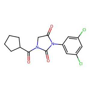 1-(Cyclopentanecarbonyl)-3-(3,5-dichlorophenyl)imidazolidine-2,4-dione structure