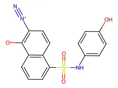 6-Diazo-5,6-dihydro-N-(4-hydroxyphenyl)-5-oxonaphthalene-1-sulphonamide structure