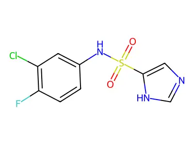 N-(3-chloro-4-fluorophenyl)-1H-imidazole-5-sulfonamide structure