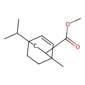 Methyl 1-methyl-4-(1-methylethyl)bicyclo(2.2.2)oct-5-ene-2-carboxylate structure
