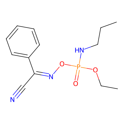 3,5-Dioxa-6-aza-4-phosphaoct-6-ene-8-nitrile, 7-phenyl-4-(propylamino)-, 4-oxide structure