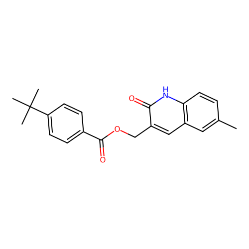(6-methyl-2-oxo-1H-quinolin-3-yl)methyl 4-tert-butylbenzoate structure