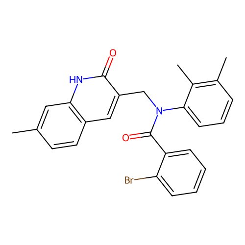 2-bromo-N-(2,3-dimethylphenyl)-N-((2-hydroxy-7-methylquinolin-3-yl)methyl)benzamide structure