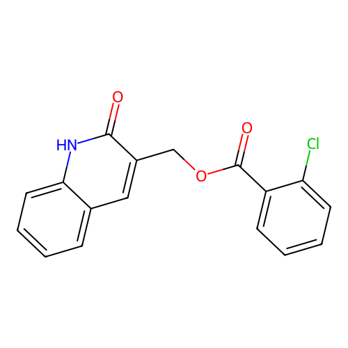 (2-oxo-1H-quinolin-3-yl)methyl 2-chlorobenzoate structure
