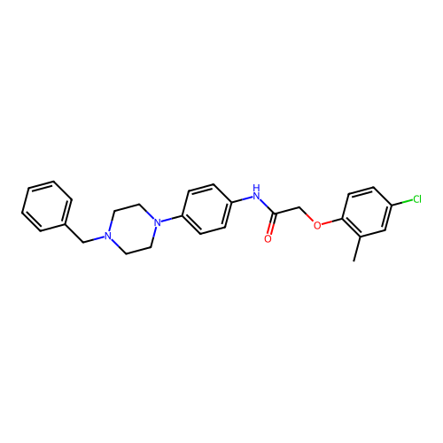 N-[4-(4-benzylpiperazin-1-yl)phenyl]-2-(4-chloro-2-methylphenoxy)acetamide structure