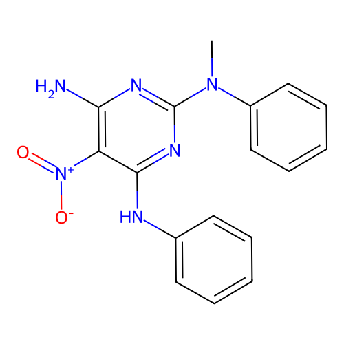 [4-Amino-5-nitro-6-(phenylamino)pyrimidin-2-yl]methylphenylamine structure