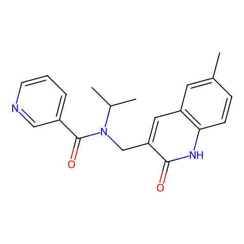 N-((2-hydroxy-6-methylquinolin-3-yl)methyl)-N-isopropylnicotinamide structure