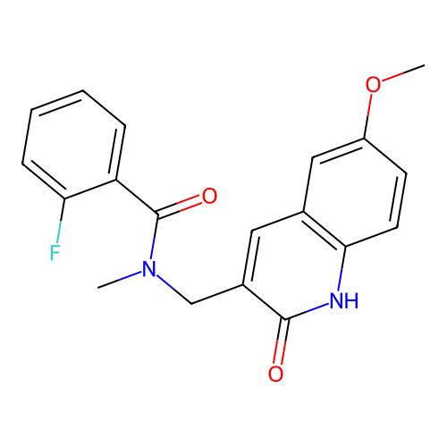 2-fluoro-N-[(6-methoxy-2-oxo-1H-quinolin-3-yl)methyl]-N-methylbenzamide structure