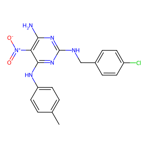 N~2~-(4-chlorobenzyl)-N~4~-(4-methylphenyl)-5-nitropyrimidine-2,4,6-triamine structure