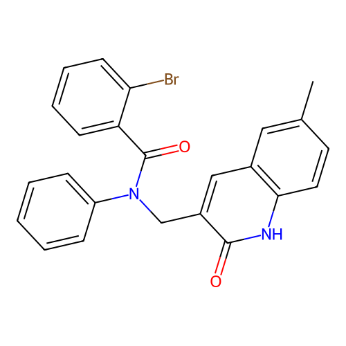2-bromo-N-((2-hydroxy-6-methylquinolin-3-yl)methyl)-N-phenylbenzamide structure
