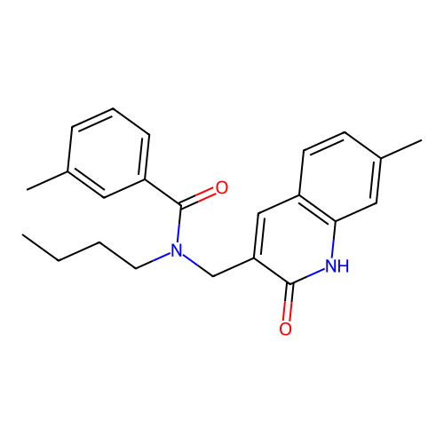 N-butyl-N-((2-hydroxy-7-methylquinolin-3-yl)methyl)-3-methylbenzamide structure