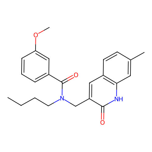 N-butyl-3-methoxy-N-[(7-methyl-2-oxo-1H-quinolin-3-yl)methyl]benzamide structure