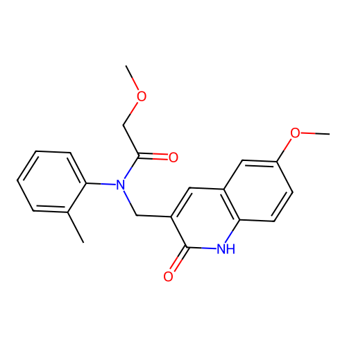 N-((2-hydroxy-6-methoxyquinolin-3-yl)methyl)-2-methoxy-N-(o-tolyl)acetamide structure
