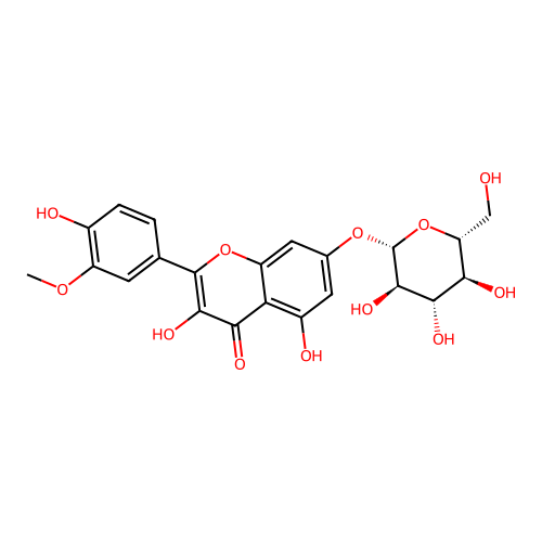 Isorhamnetin 7-glucoside structure
