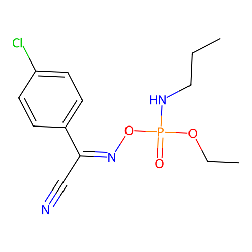4-Oxa-3,6-diaza-5-phosphanon-2-enenitrile, 2-(4-chlorophenyl)-5-ethoxy-, 5-oxide structure