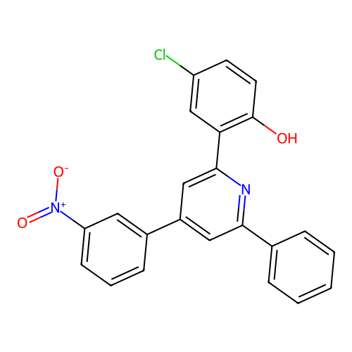 4-Chloro-2-(4-(3-nitrophenyl)-6-phenylpyridin-2-yl)phenol structure