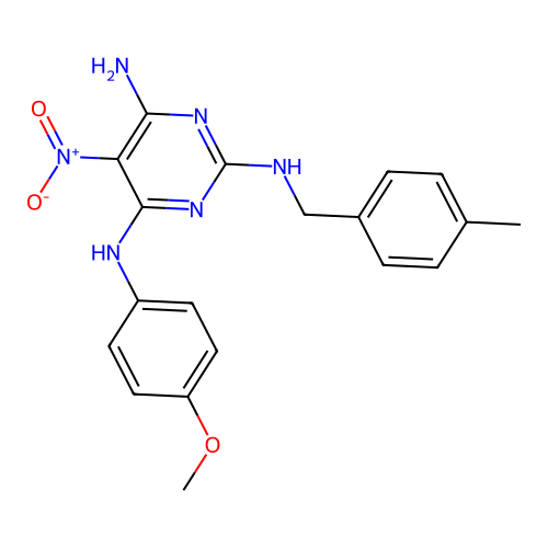 N~4~-(4-methoxyphenyl)-N~2~-(4-methylbenzyl)-5-nitropyrimidine-2,4,6-triamine structure
